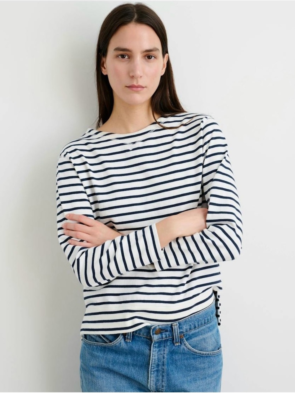Alex Mill Lakeside Stripe Tee Long-Sleeve XS 100% Cotton.